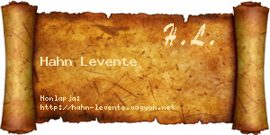 Hahn Levente névjegykártya